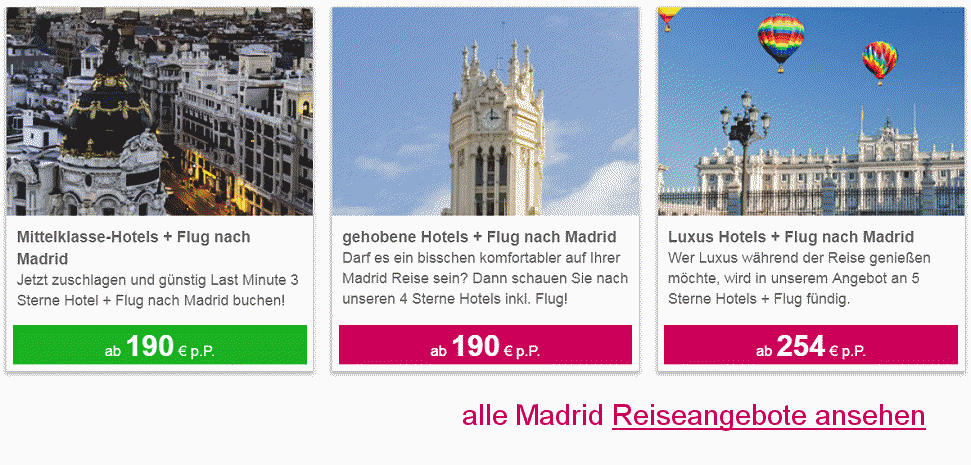 Madrid Urlaub mit Bestpreisgarantie - Stdtereisen nach Madrid in Spanien ab 190.- Euro 