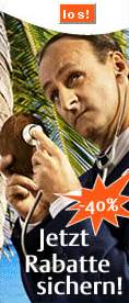 Reisen mit Fr�hbucher-Rabatt! 40 Prozent Reise Preis sparen durch Fr�h Buchen!