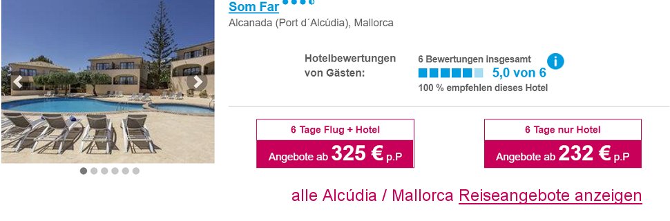 Mallorca Reisen Alcúdia Frühbucher Angebote Flug & Hotel 3 bis 4 Sterne All-Inclusive ab € 325.-