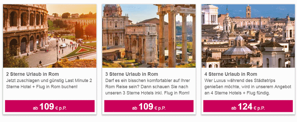 Städtereisen Rom - Urlaub in der Hauptstadt von Italien  zum Schnäppchenpreis ab € 109.- mit Flug & Hotel buchen